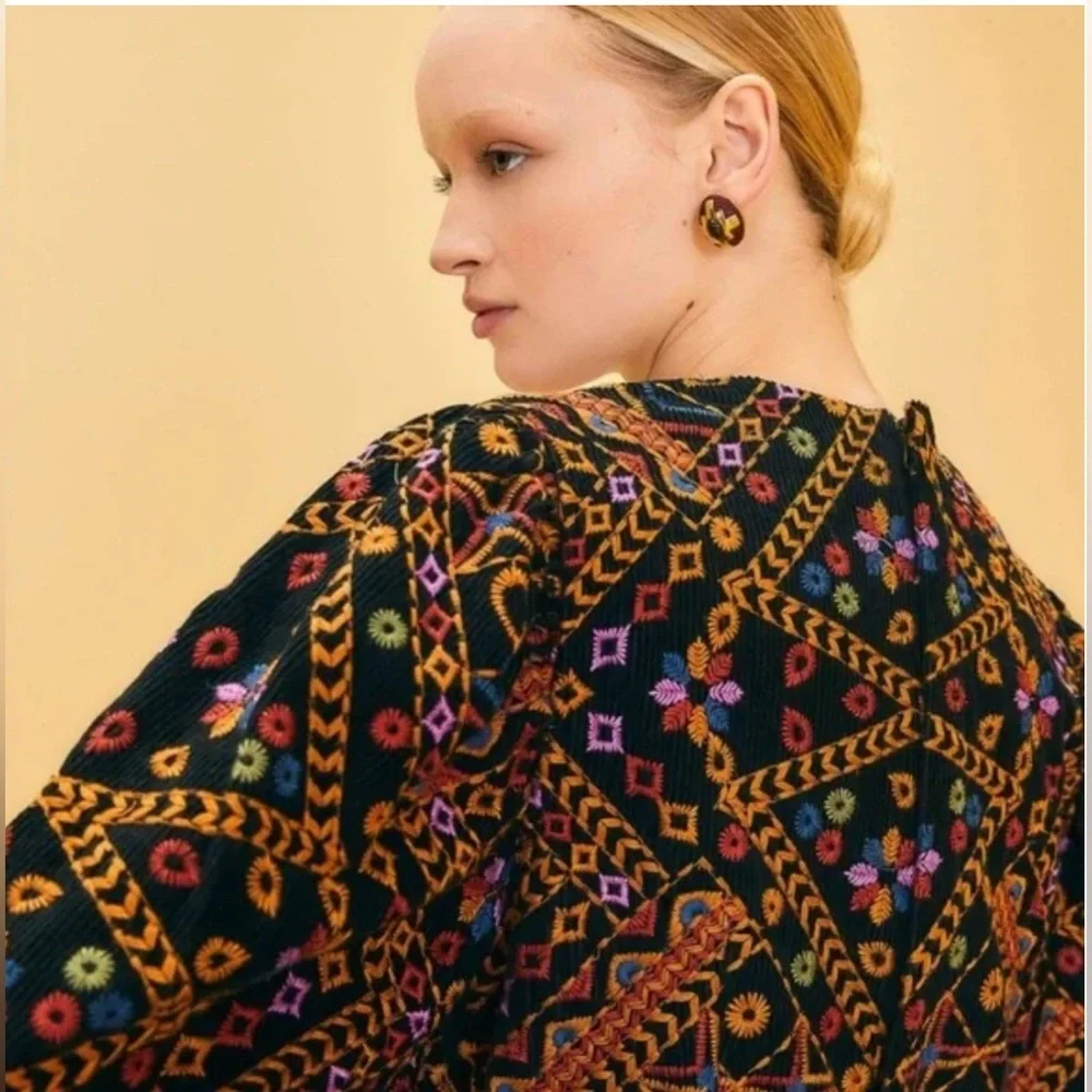 Brand new with tags FARM Rio corduroy embroidered dress - Picture 5 of 10